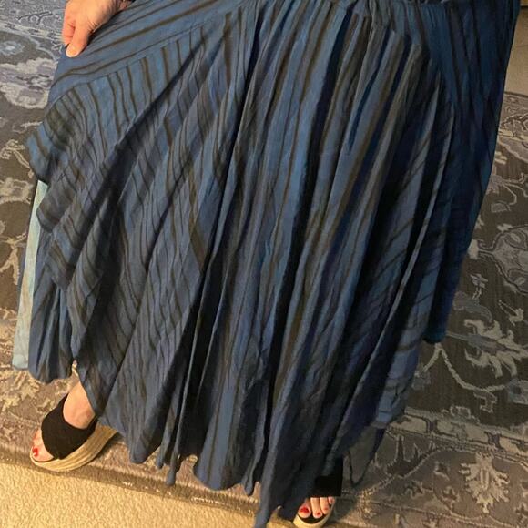 Stella & Rose Blue Black Boho Striped Modest Lightweight Dress sz Small NWOT - Picture 14 of 16
